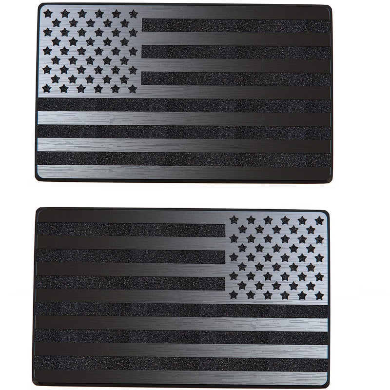 MULL USA Flag Magnet Decals for Cars Trucks 2pcs Forward and Reverse Set (5"x3", Black) - Image 1